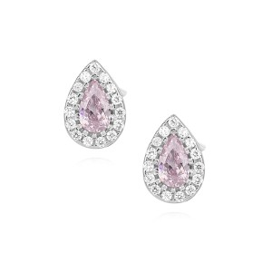 Cercei argint cu piatra roz Teardrop DiAmanti Z1290E_LP-DIA (Argint 925‰ 1,5 g.)